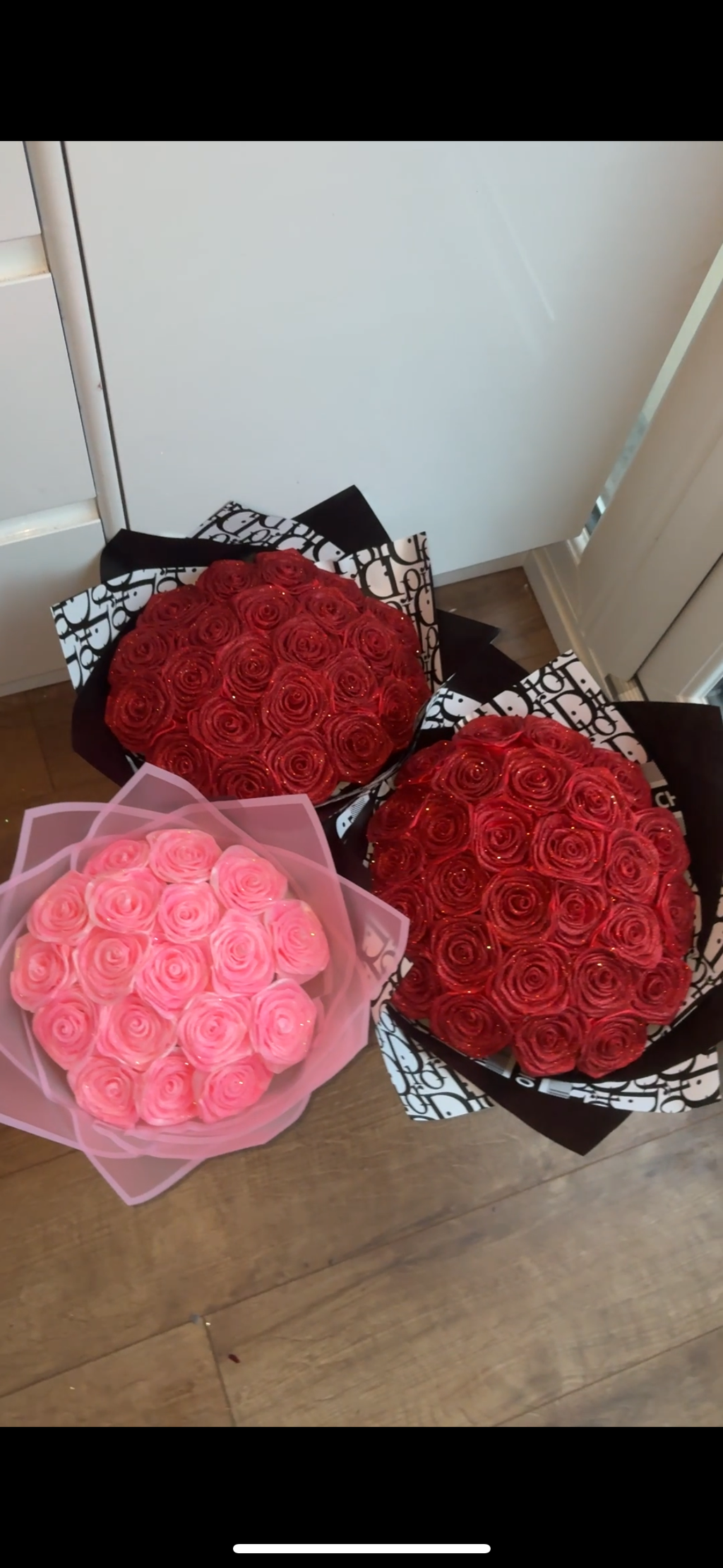 create your own glitter rose bouquet
